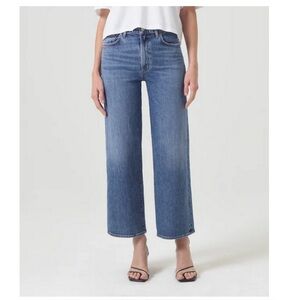 Agolde Harper Cropped Wide Straight Leg Jeans SZ 25 Moor Wash
